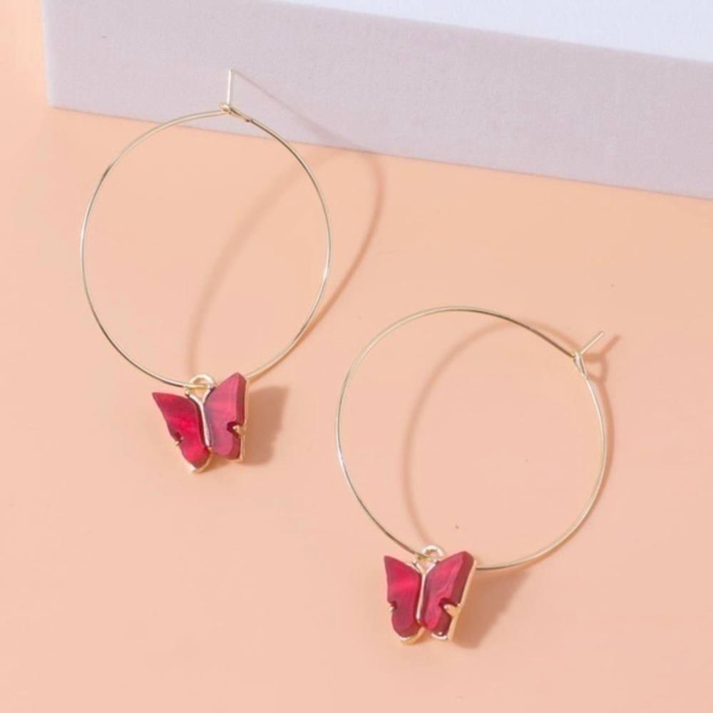 3/$30 💛 Butterfly Hoop Earrings